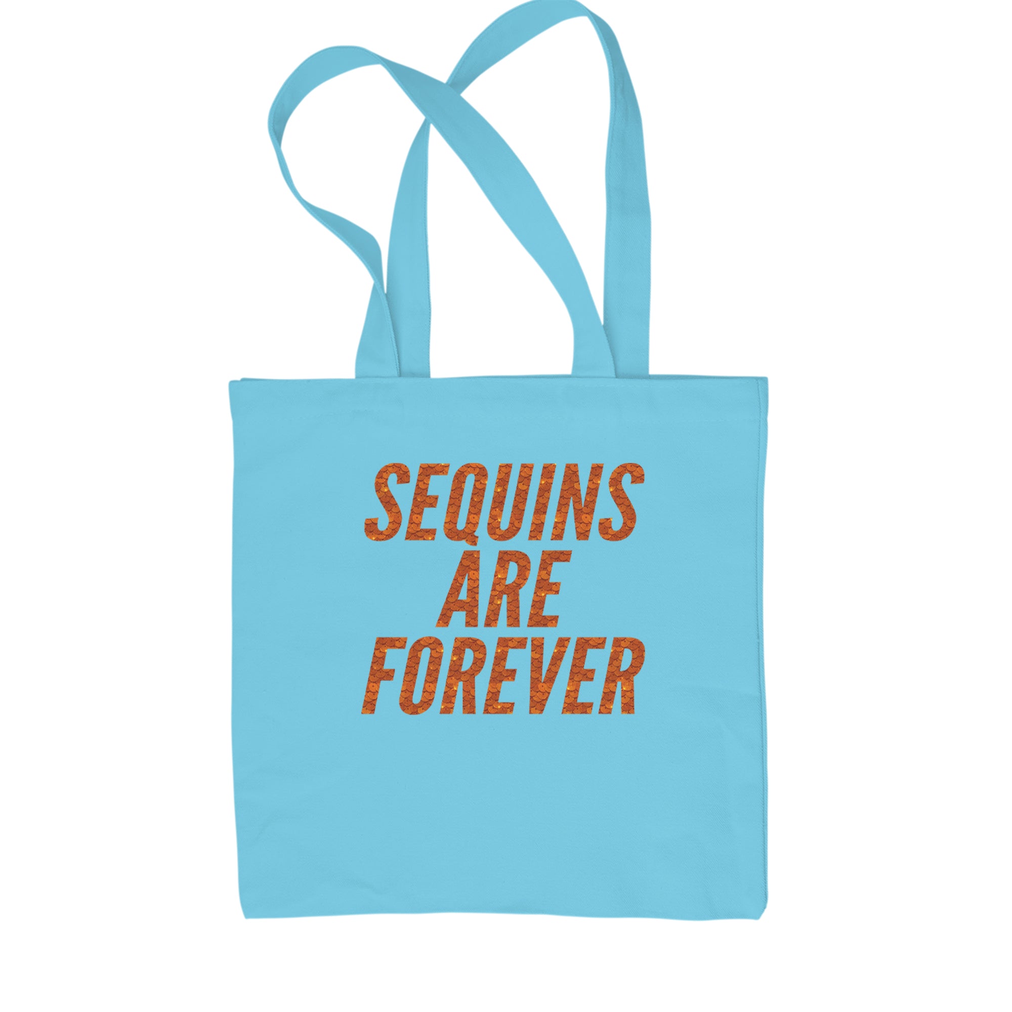Sequins Are Forever Retro Glam Shopping Tote Bag Sky Blue