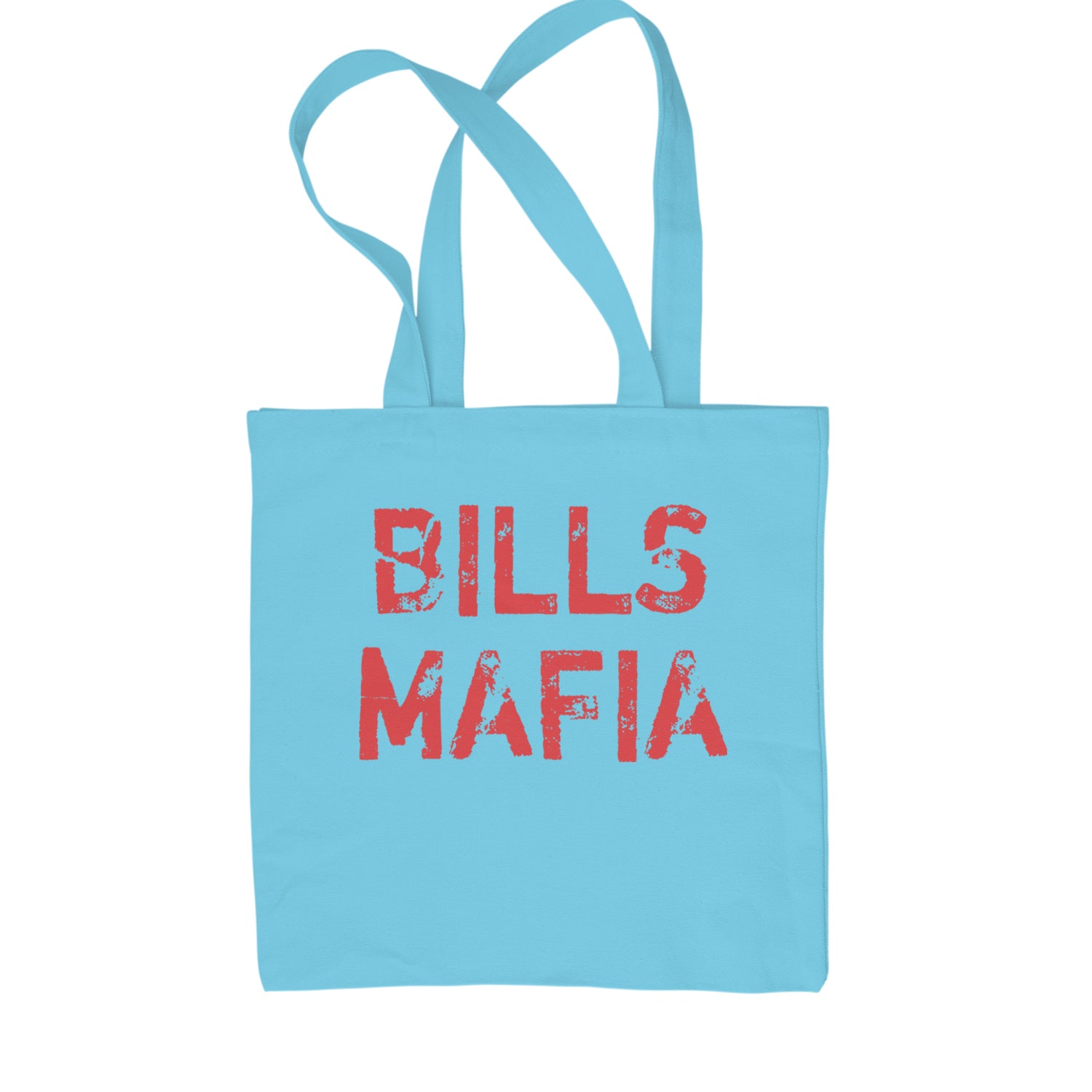 Distressed Bills Mafia Football Shopping Tote Bag Sky Blue