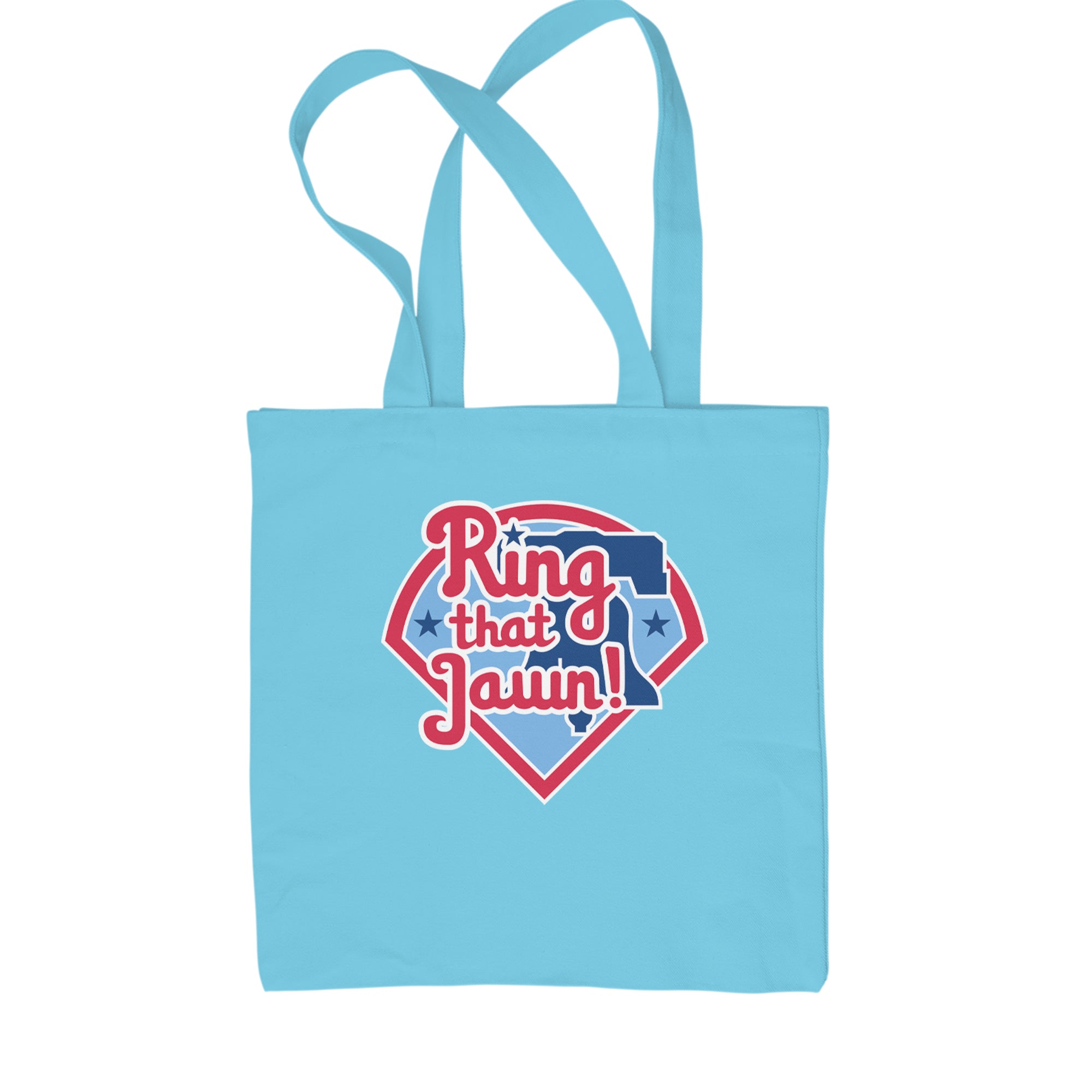 Ring That Jawn Philly Baseball Shopping Tote Bag Sky Blue