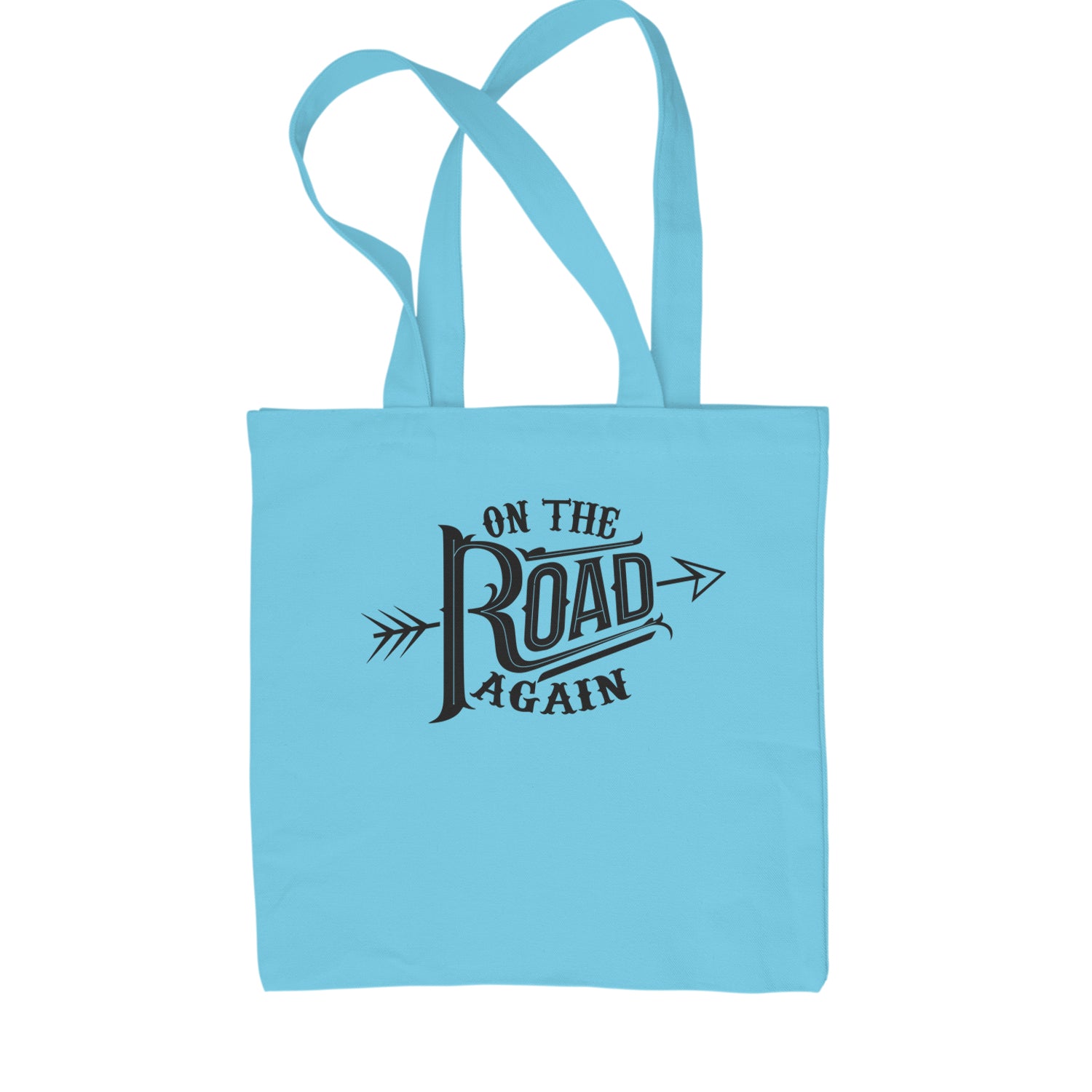 On The Road Again Hippy Country Music Shopping Tote Bag Sky Blue