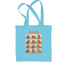 Punch Play Hard Love Harder Shopping Tote Bag Sky Blue