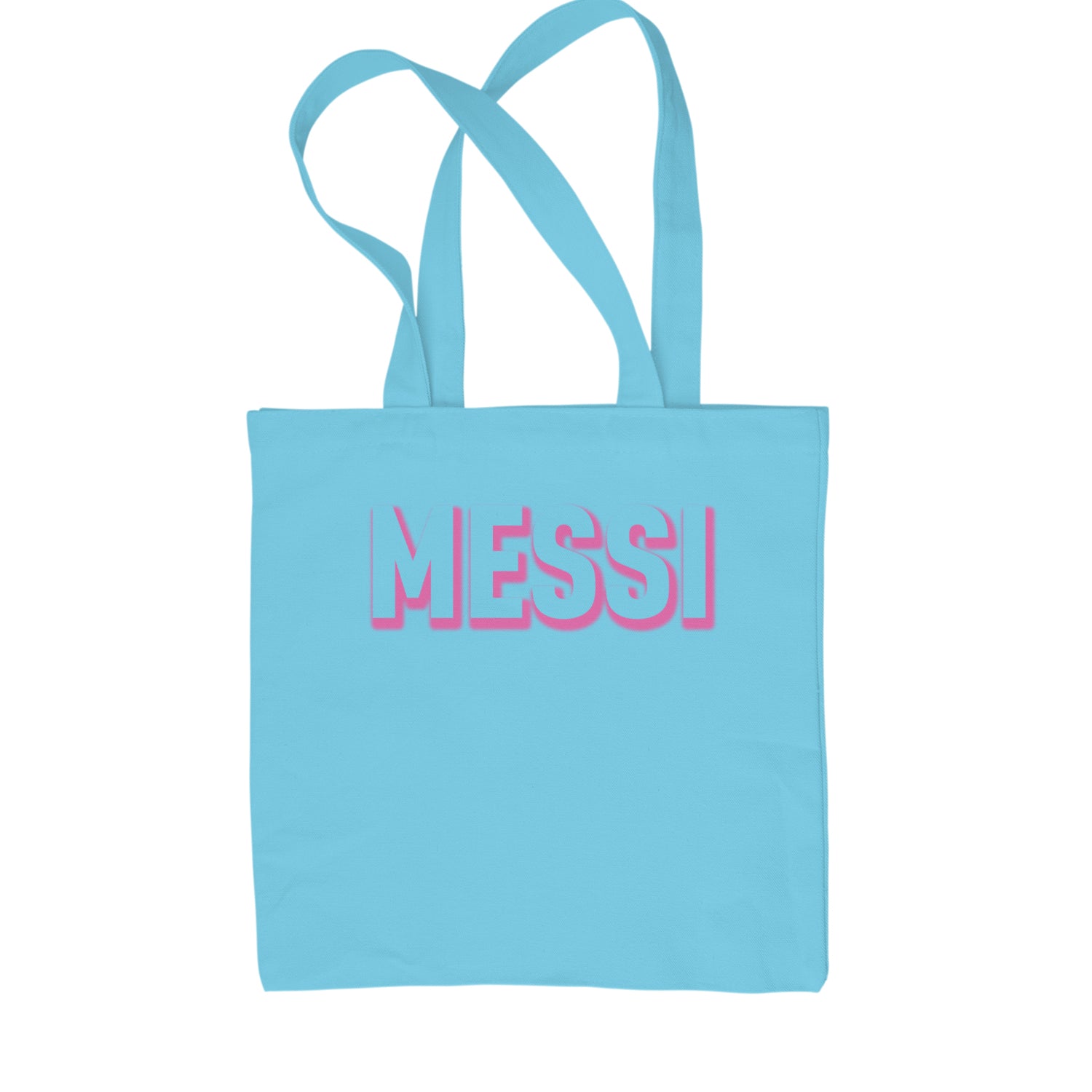 Messi OUTLINE Miami Futbol Shopping Tote Bag Sky Blue