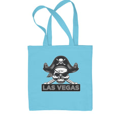 Raider Skull Straight Outta Las Vegas Shopping Tote Bag Sky Blue