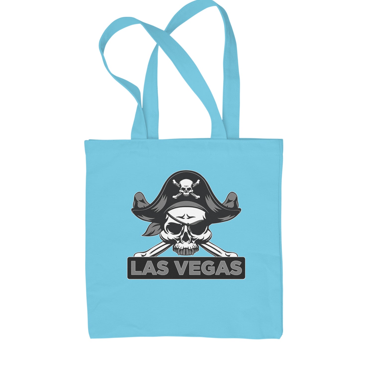 Raider Skull Straight Outta Las Vegas Shopping Tote Bag Sky Blue