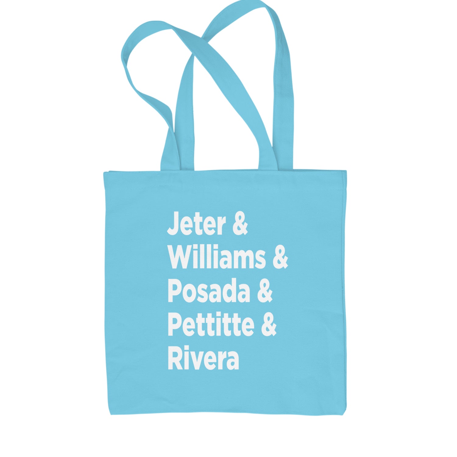 Jeter & Williams & Posada & Pettitte & Rivera Shopping Tote Bag Sky Blue