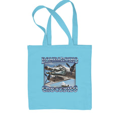 Bombardino Crocodilo Brainrot Shopping Tote Bag Sky Blue