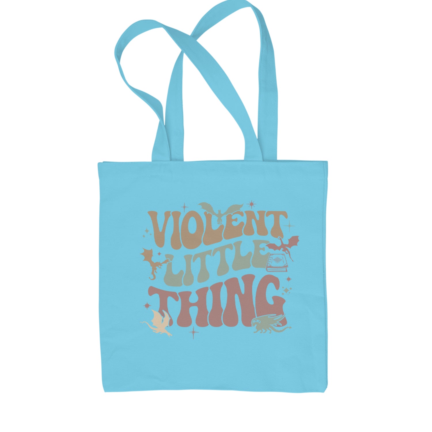 Violent Little Thing Dragon Shopping Tote Bag Sky Blue