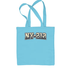 New York City 212 Area Code Skyline  Shopping Tote Bag Sky Blue