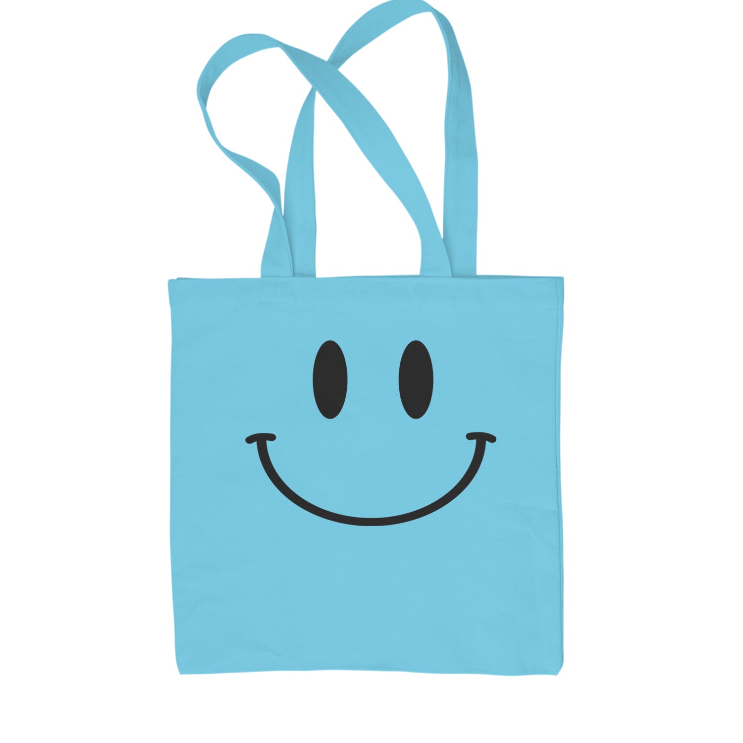 Smile Face Shopping Tote Bag Sky Blue