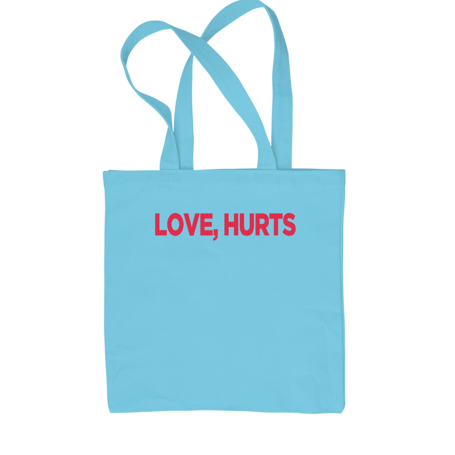 Love Hurts Shopping Tote Bag Sky Blue