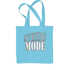 Beast Mode Training Gym Workout Shopping Tote Bag Sky Blue