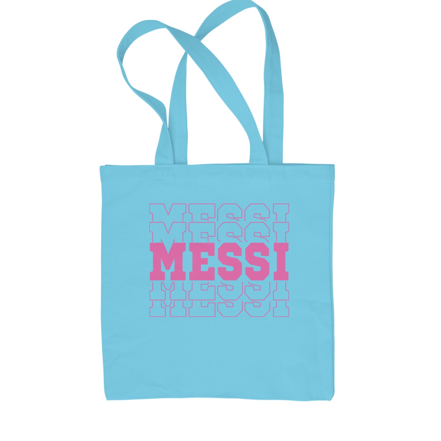 Messi Miami Futbol Shopping Tote Bag Sky Blue