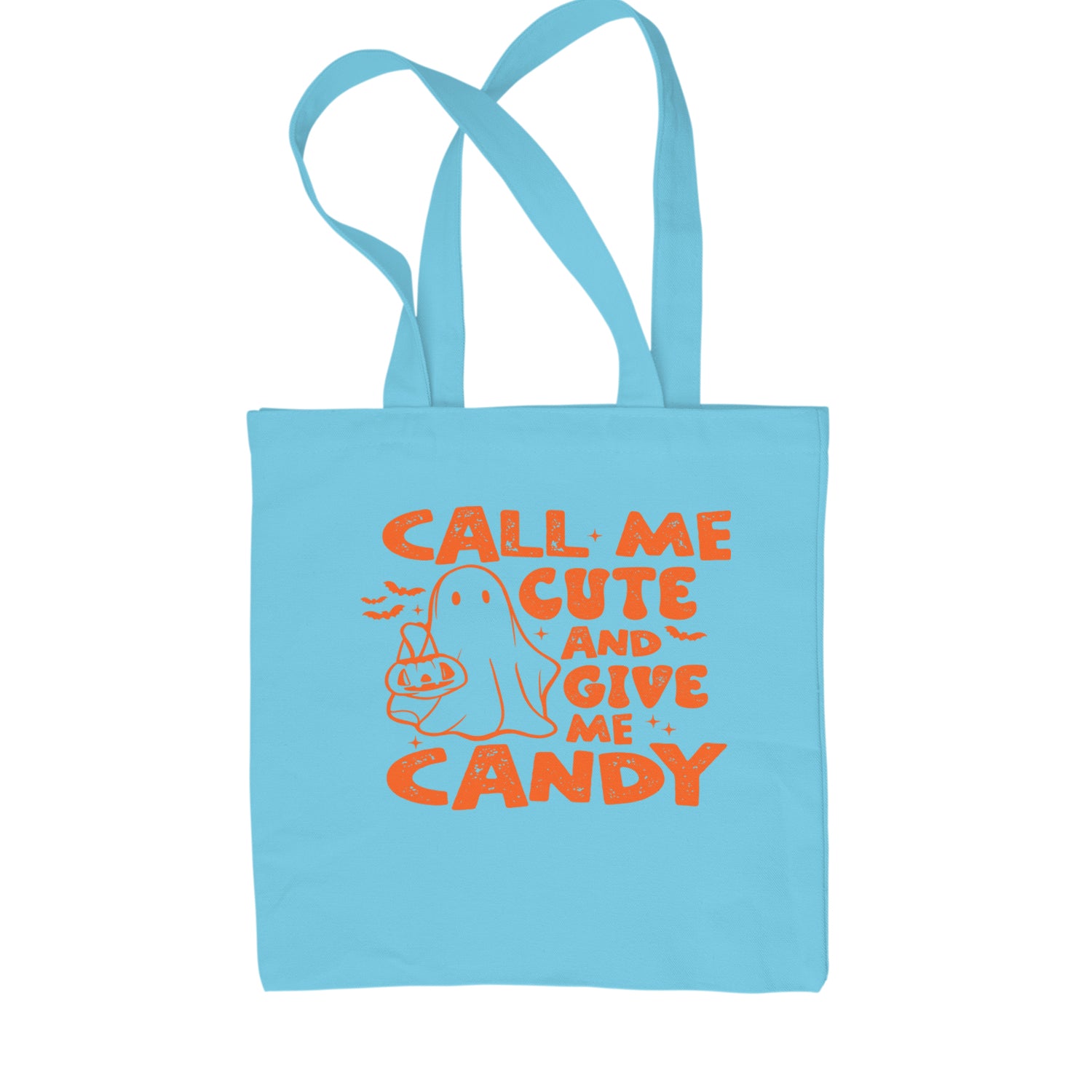 Call Me Cute And Give Me Candy Shopping Tote Bag Sky Blue