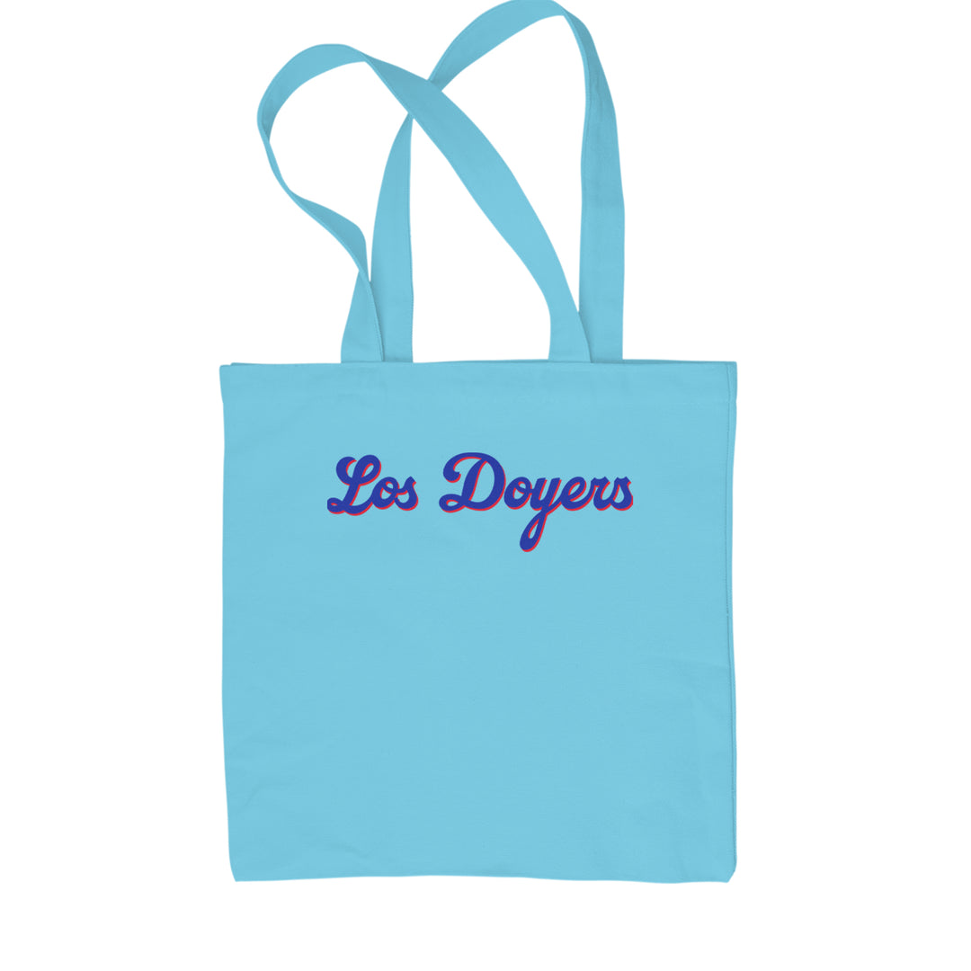 Los Doyers LA Baseball Shopping Tote Bag Sky Blue