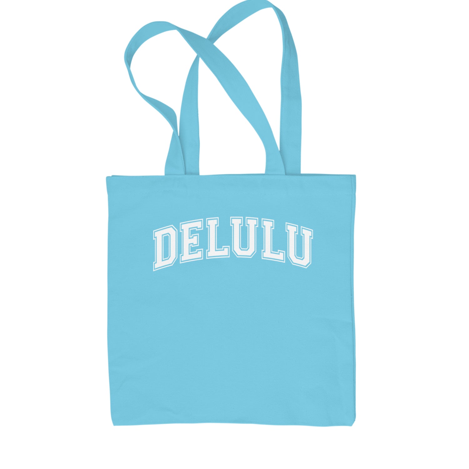 Delulu Delusional Light Hearted Shopping Tote Bag Sky Blue