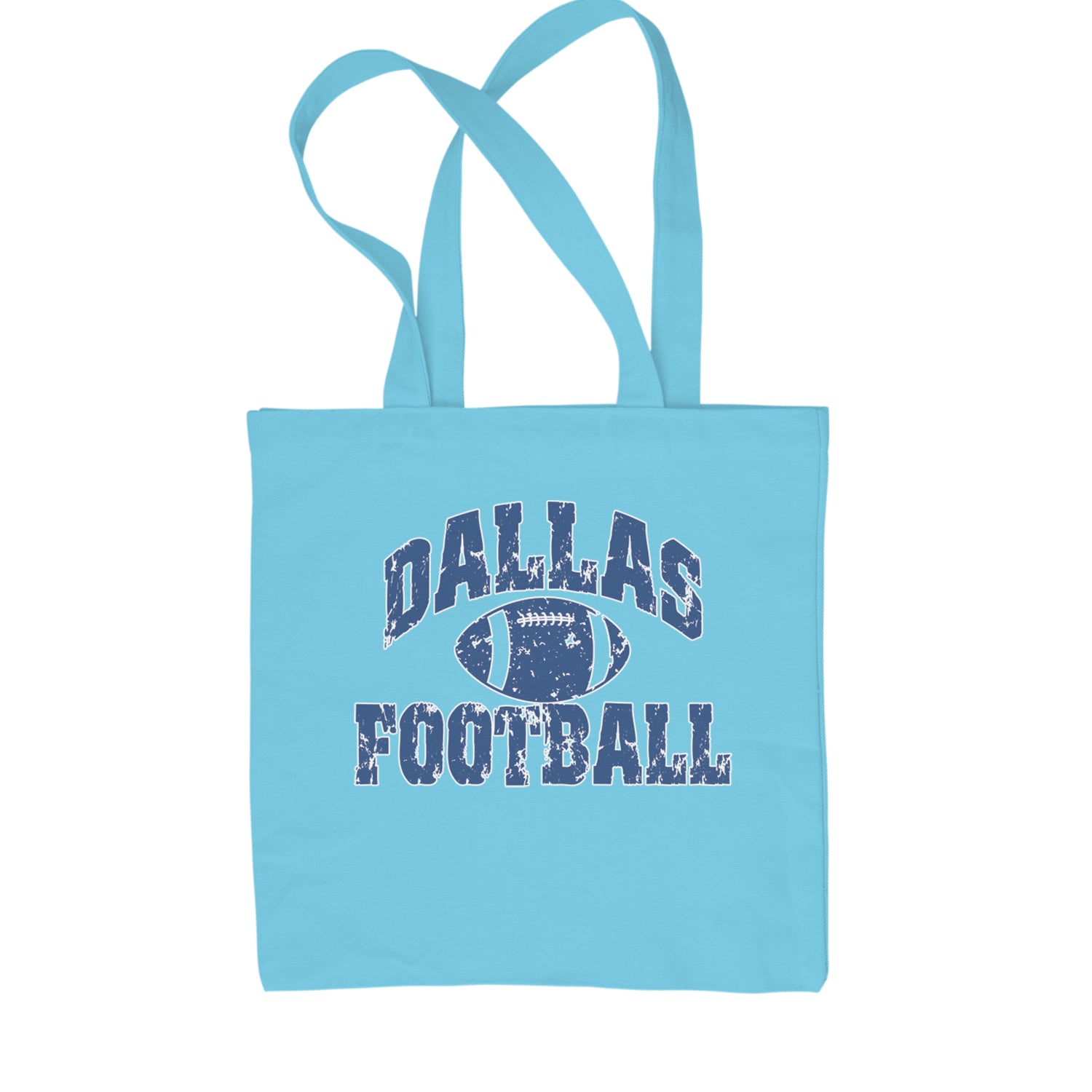 Dallas Distressed Football Shopping Tote Bag Sky Blue