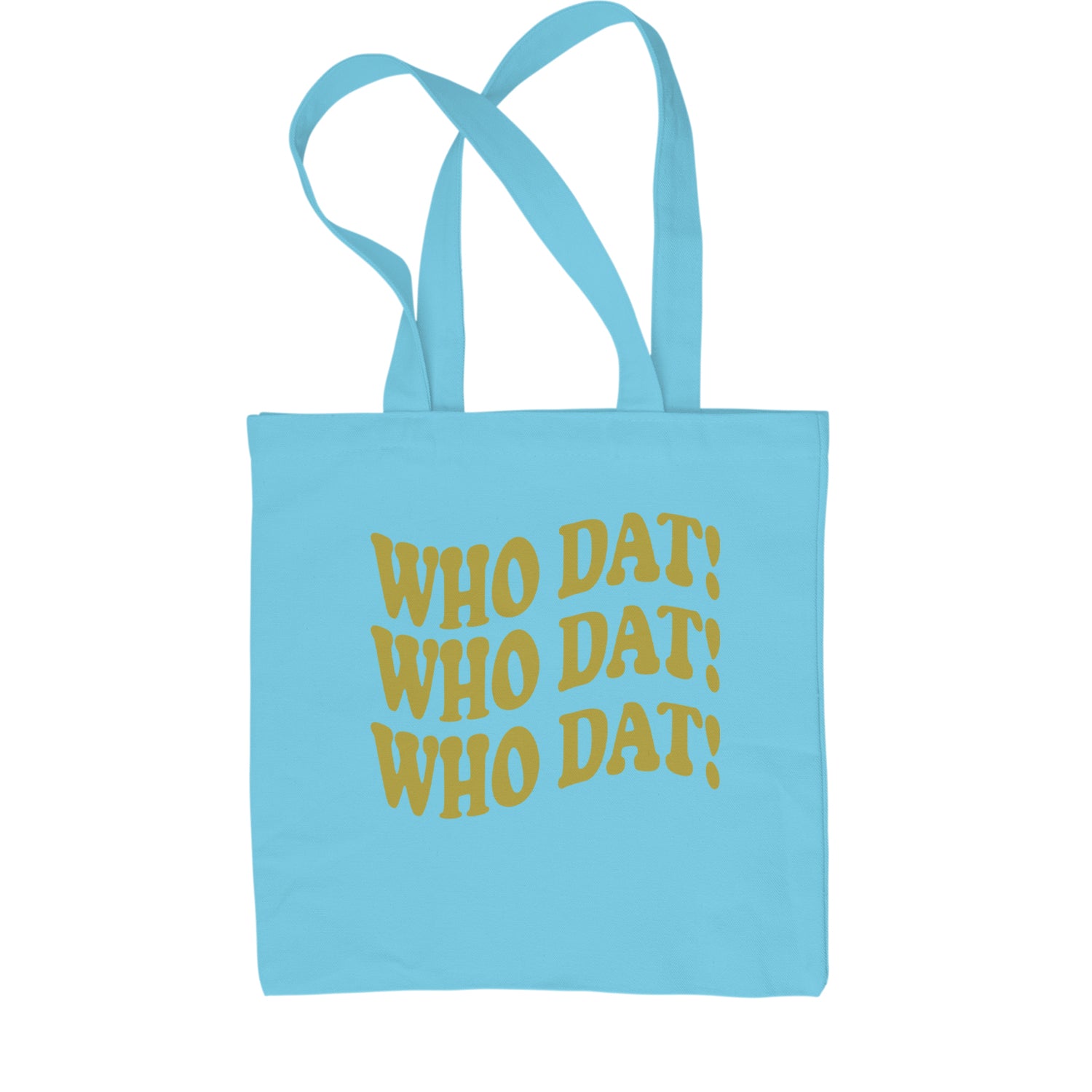 Who Dat Wavy Design Who Dat Nation Shopping Tote Bag Sky Blue