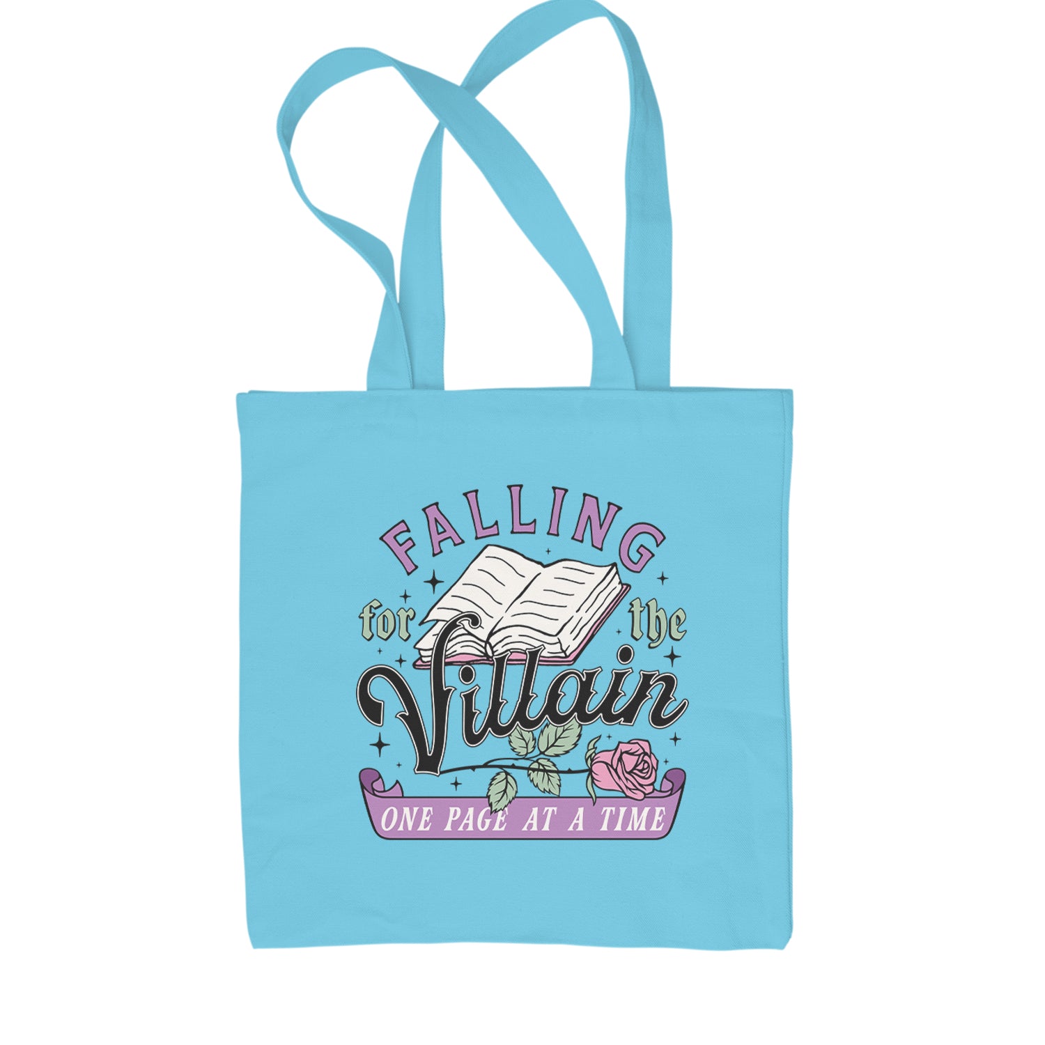 Falling For The Villain One Page At A Time Shopping Tote Bag Sky Blue