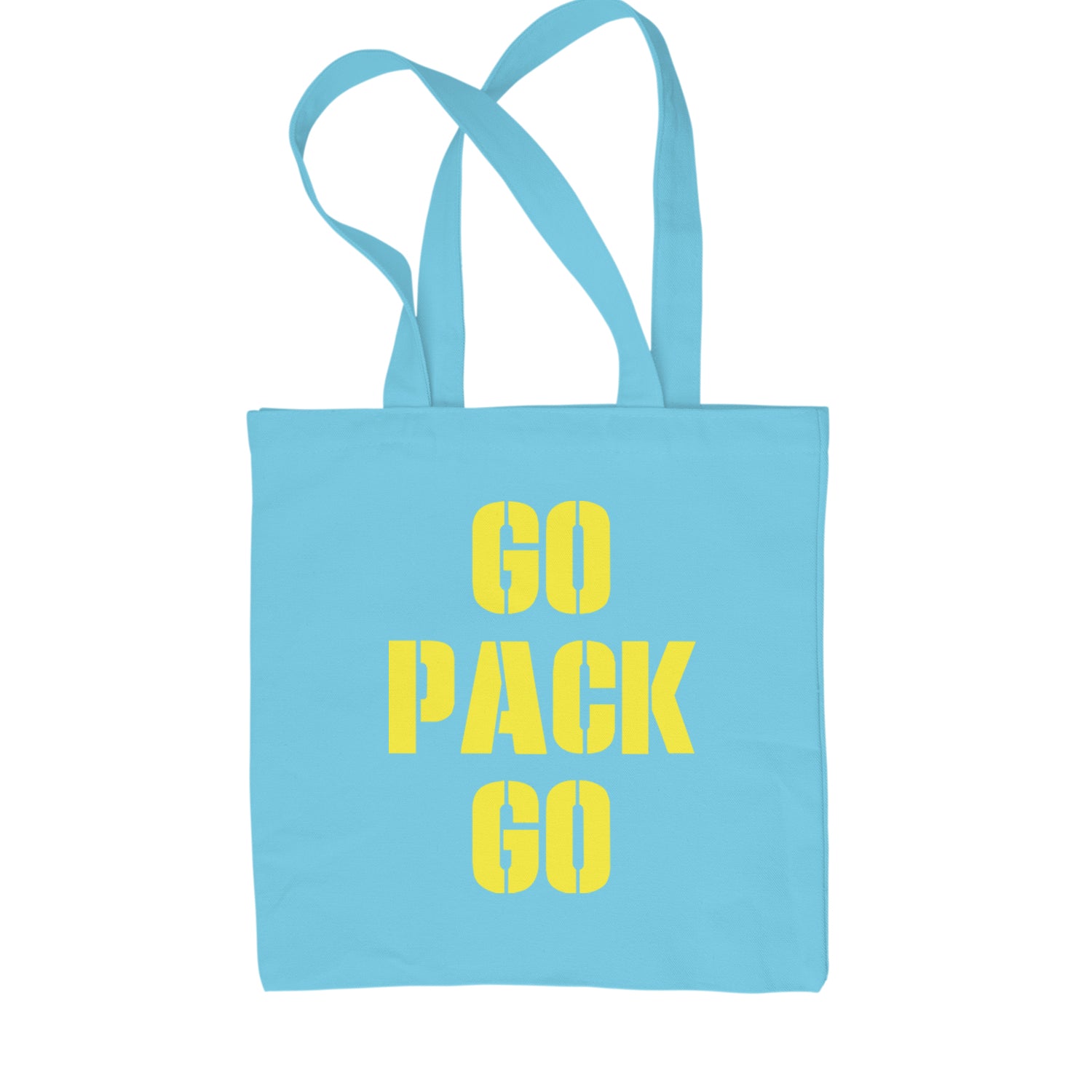 Go Pack Go Green Bay Shopping Tote Bag Sky Blue