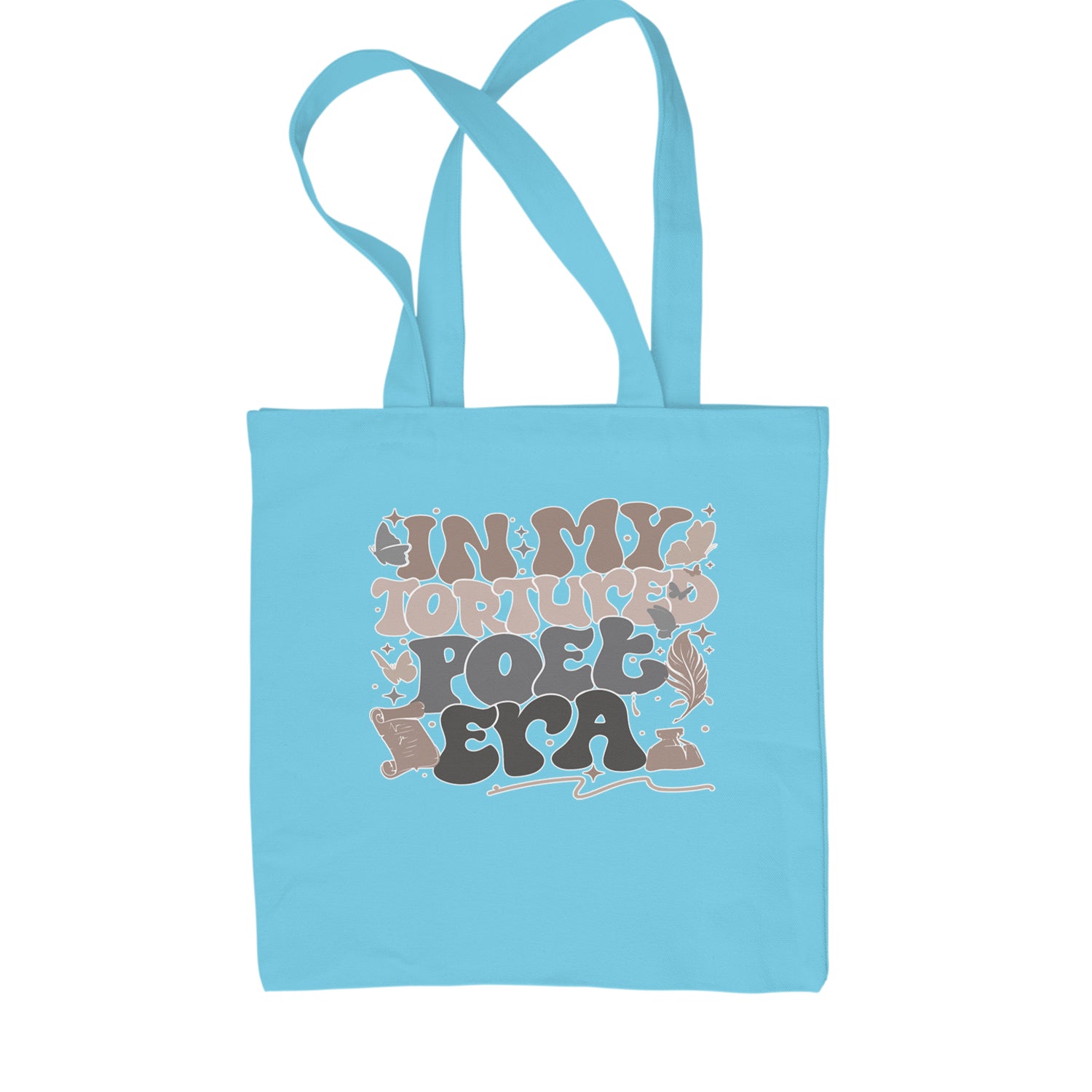 In My Tortured Poet Era TTPD Music Shopping Tote Bag Sky Blue