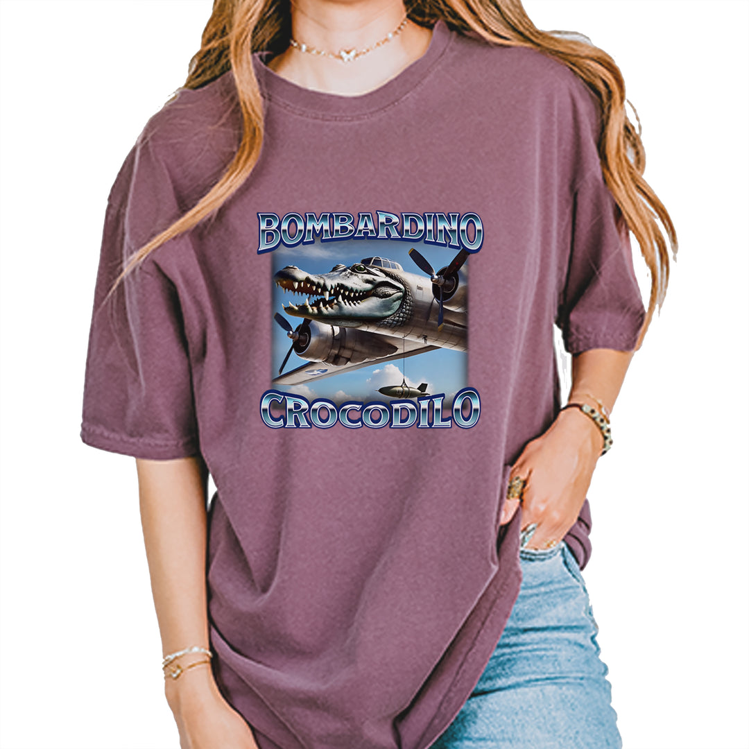 Bombardino Crocodilo Brainrot Vintage Soft Unisex T-shirt Berry