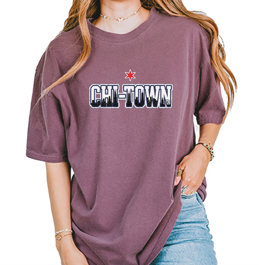 Chicago Chi-Town City Pride Vintage Soft Unisex T-shirt Berry
