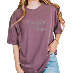 Beautiful Chaos Glitter Music Festival Vintage Soft Unisex T-shirt Berry