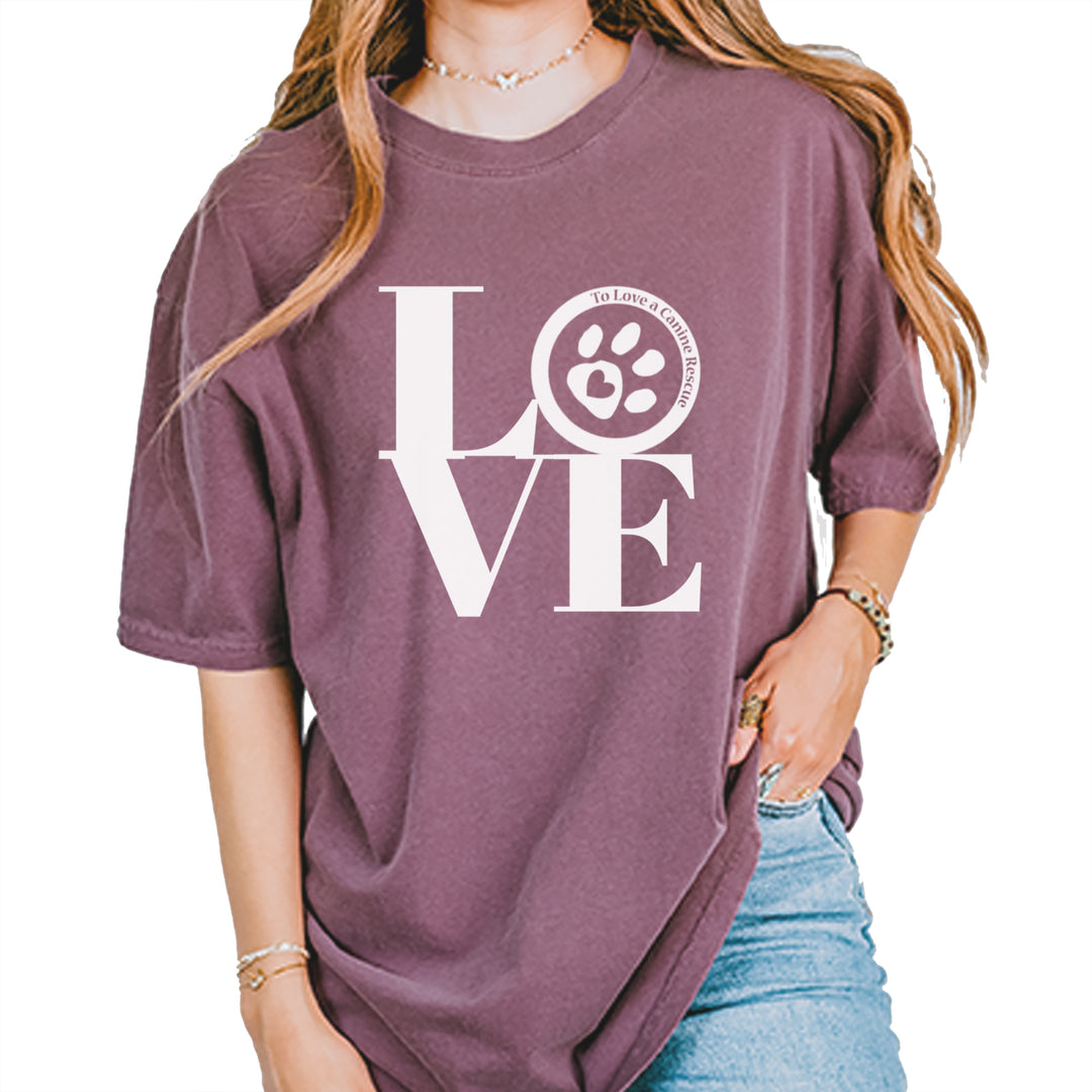 TLC LOVE Dog Rescue Vintage Soft Unisex T-shirt Berry