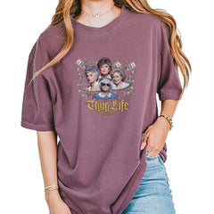 Golden Chain Thug Life Girls Vintage Soft Unisex T-shirt Berry