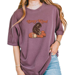 Punch Stay Kind Macaque Vintage Soft Unisex T-shirt Berry