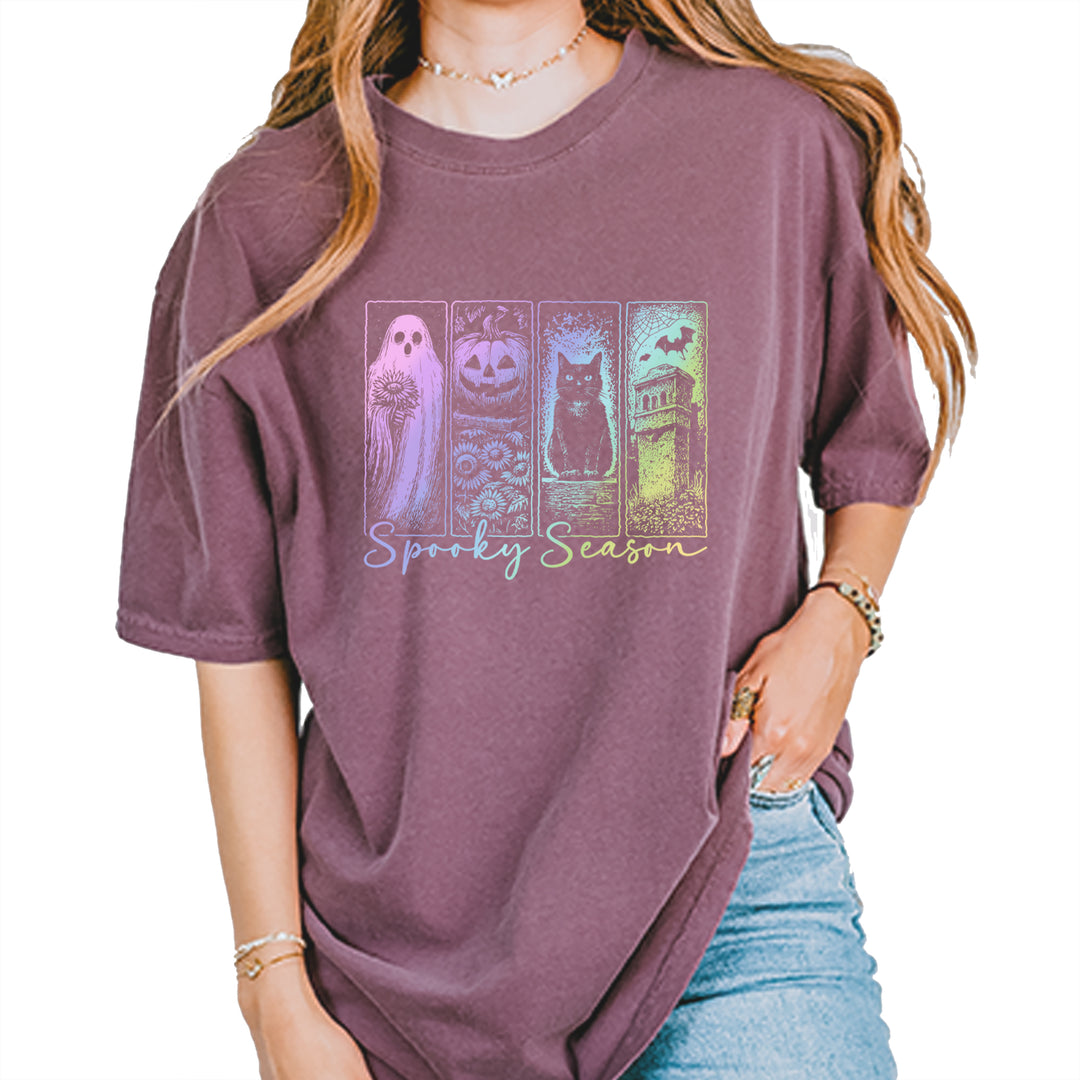 Spooky Season Cute Pastel Halloween Design Vintage Soft Unisex T-shirt Berry