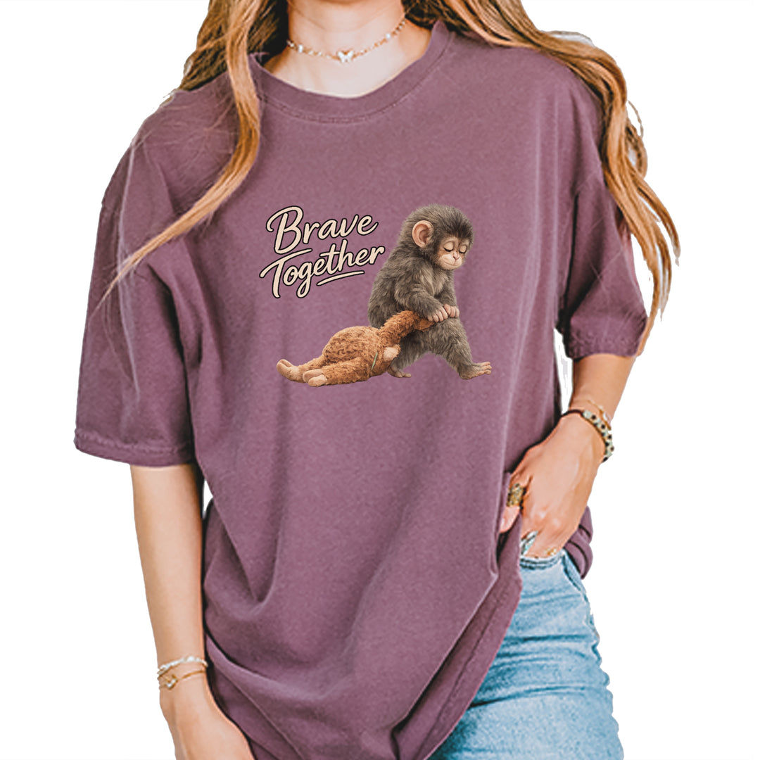 Punch Brave Together Stuffed Animal Vintage Soft Unisex T-shirt Berry