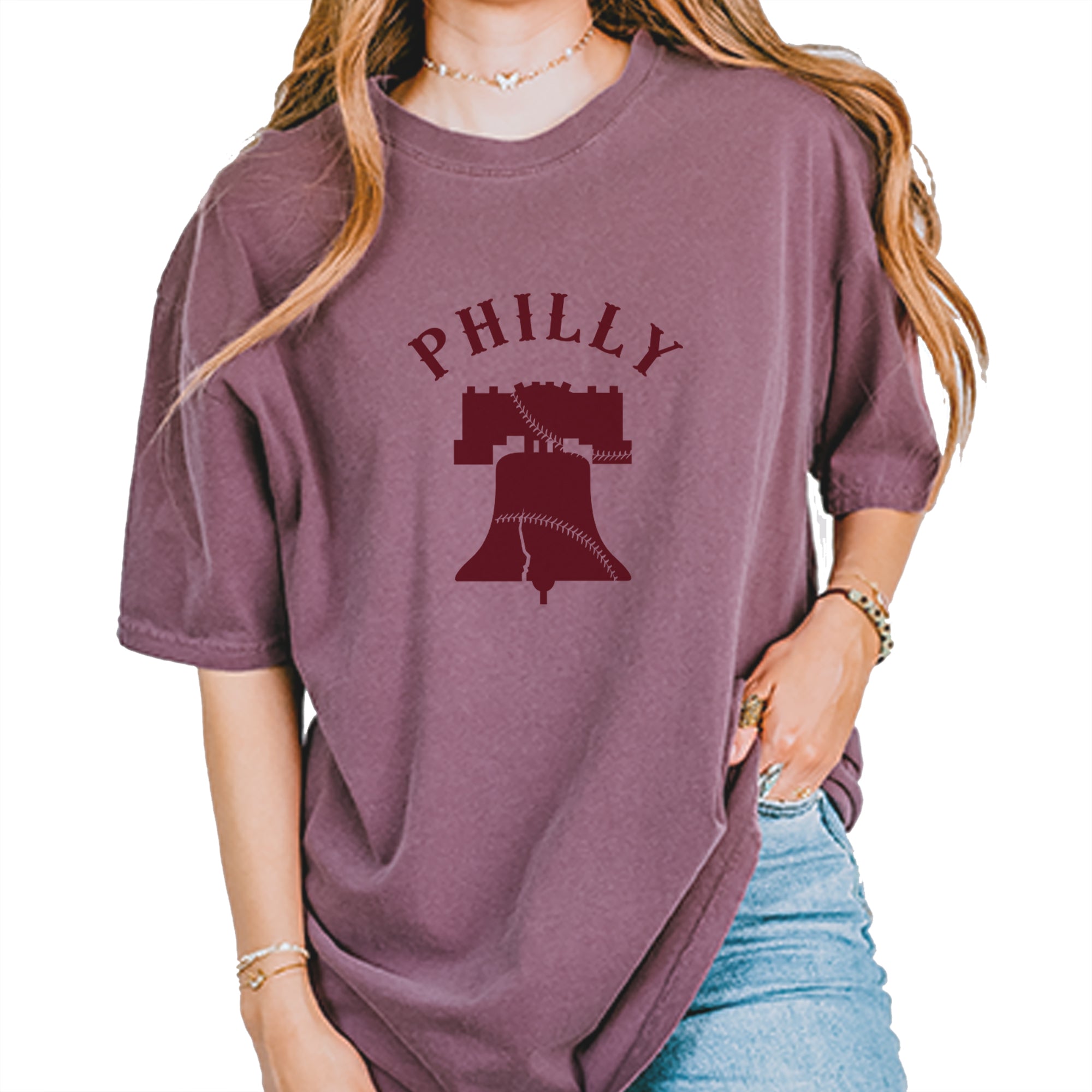 Philly Cracked Liberty Bell Vintage Soft Unisex T-shirt Berry