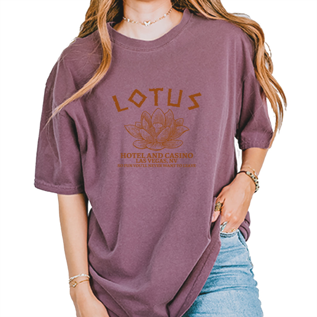 Lotus Hotel and Casino Vintage Soft Unisex T-shirt Berry