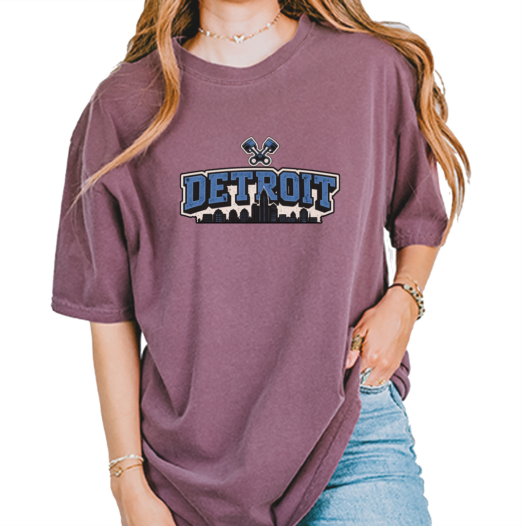 Detroit Motor City Retro Piston Vintage Soft Unisex T-shirt Berry
