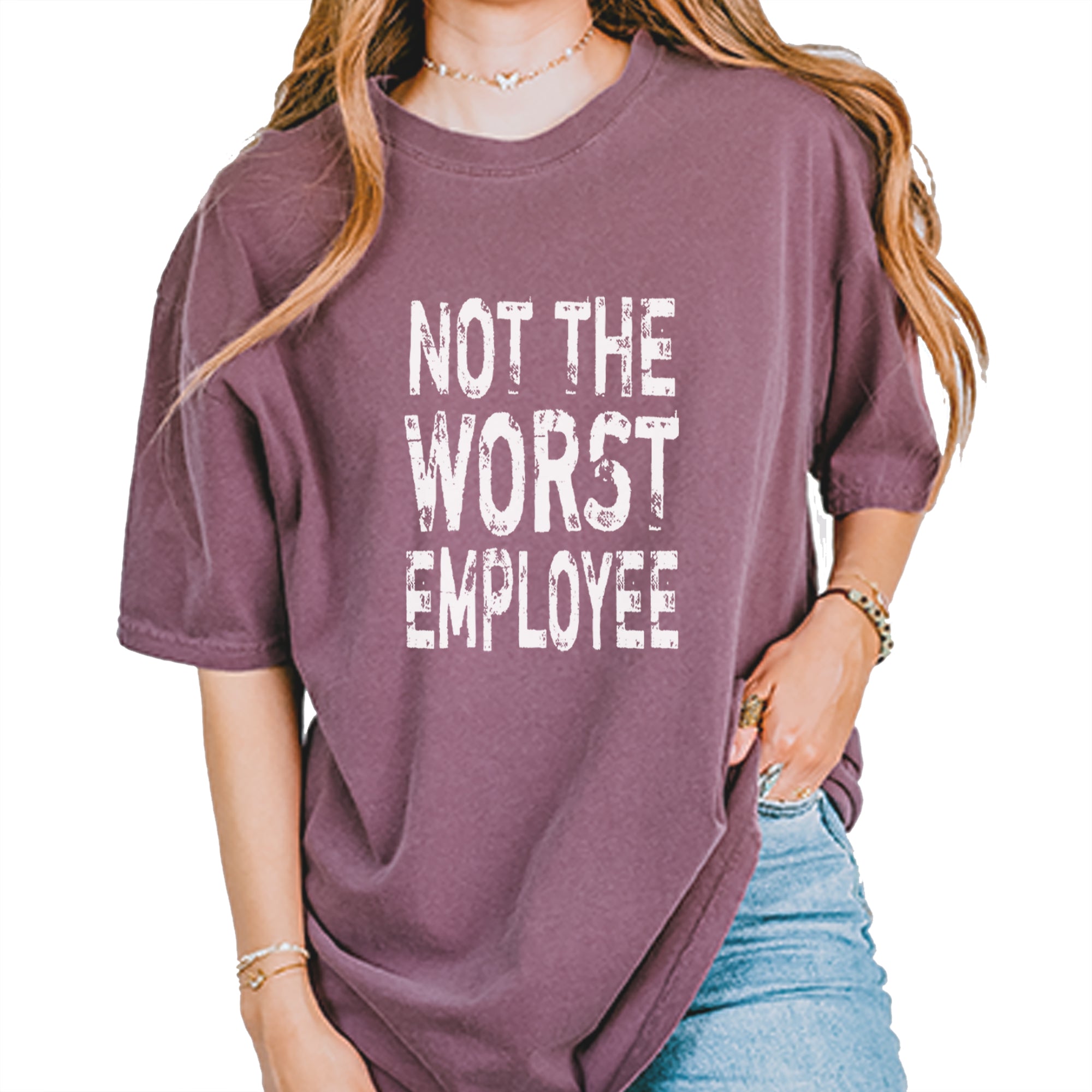 Not The Worst Employee Funny Vintage Soft Unisex T-shirt Pepper