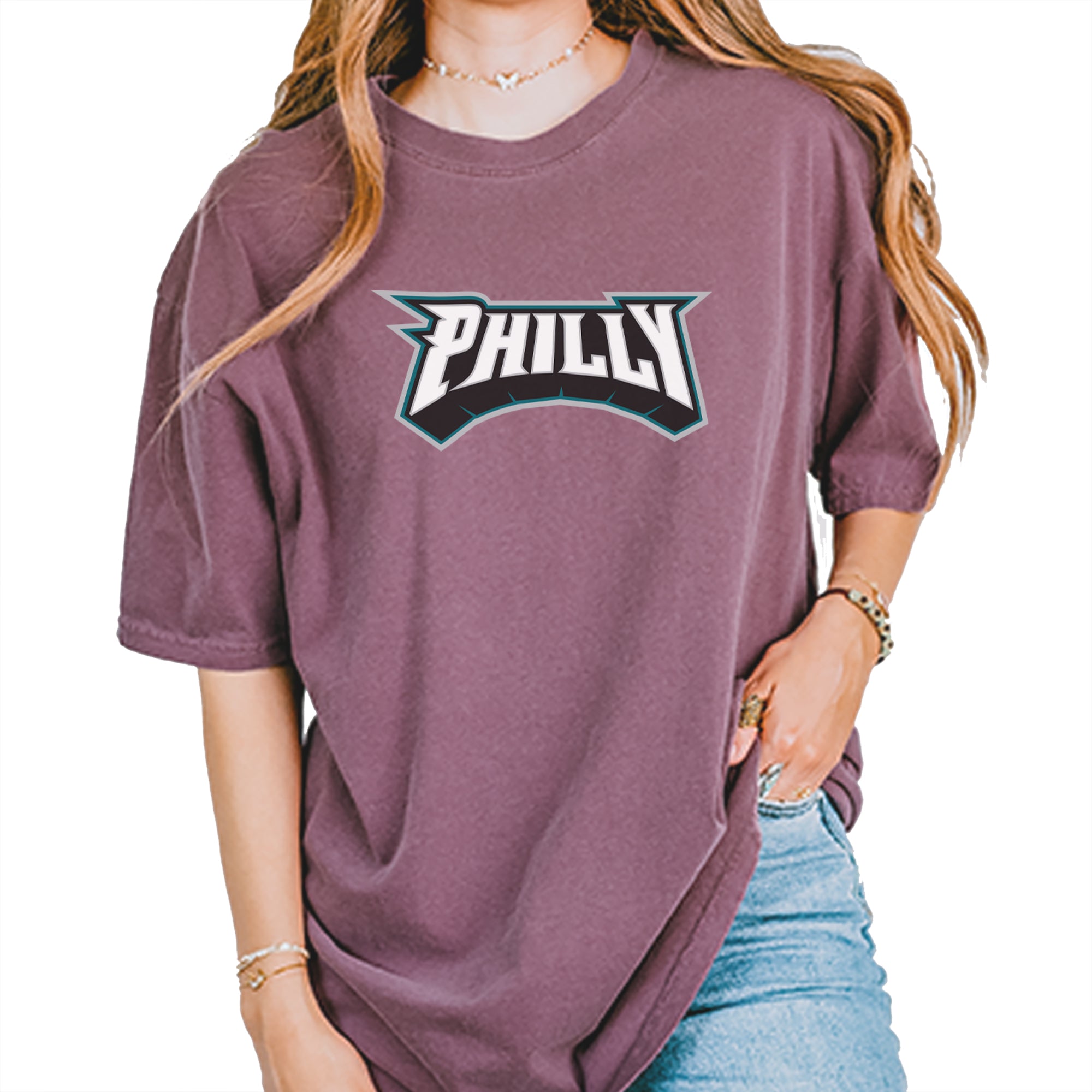 Philly Bold Block Throwback Vintage Soft Unisex T-shirt Berry