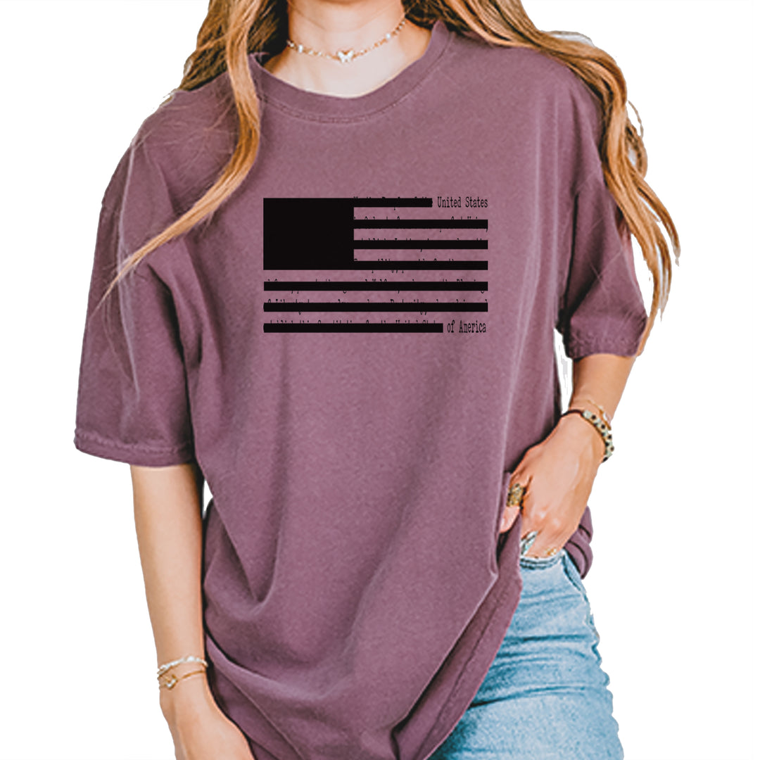 Redacted American Flag Vintage Soft Unisex T-shirt Berry