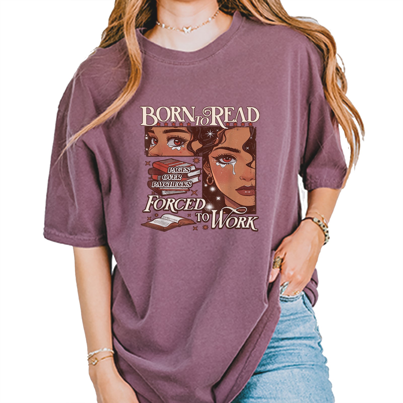 Born To Read Pages Over Paychecks Vintage Soft Unisex T-shirt Pepper