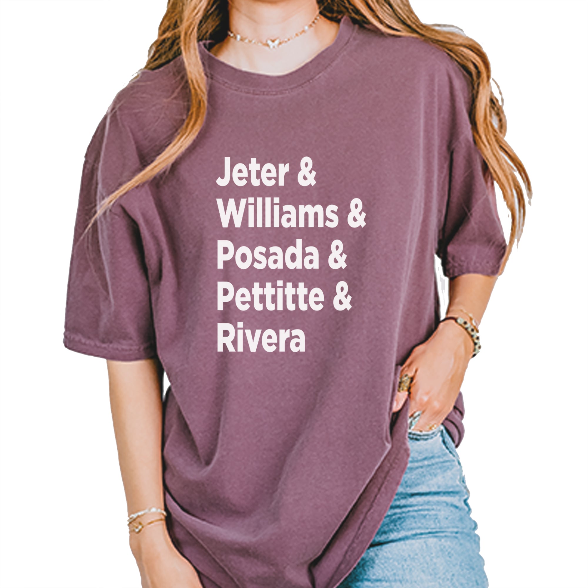 Jeter & Williams & Posada & Pettitte & Rivera Vintage Soft Unisex T-shirt Berry
