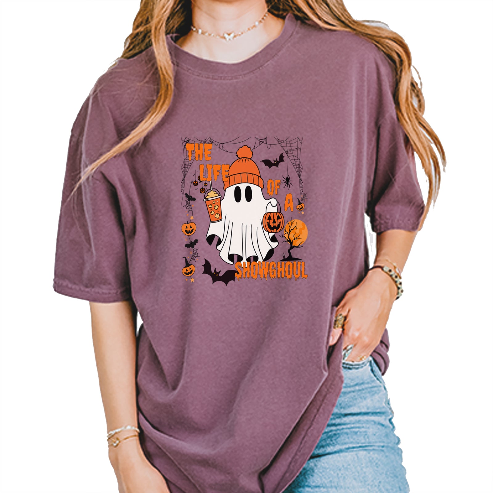 Life of a Showghoul Halloween Showgirl Vibes Vintage Soft Unisex T-shirt Ivory