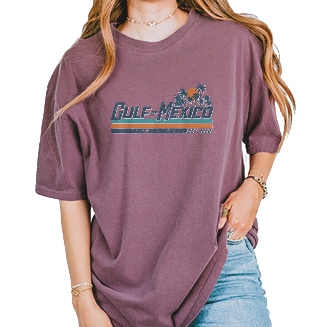 Gulf Of Mexico Established Year 1550 Vintage Soft Unisex T-shirt Berry