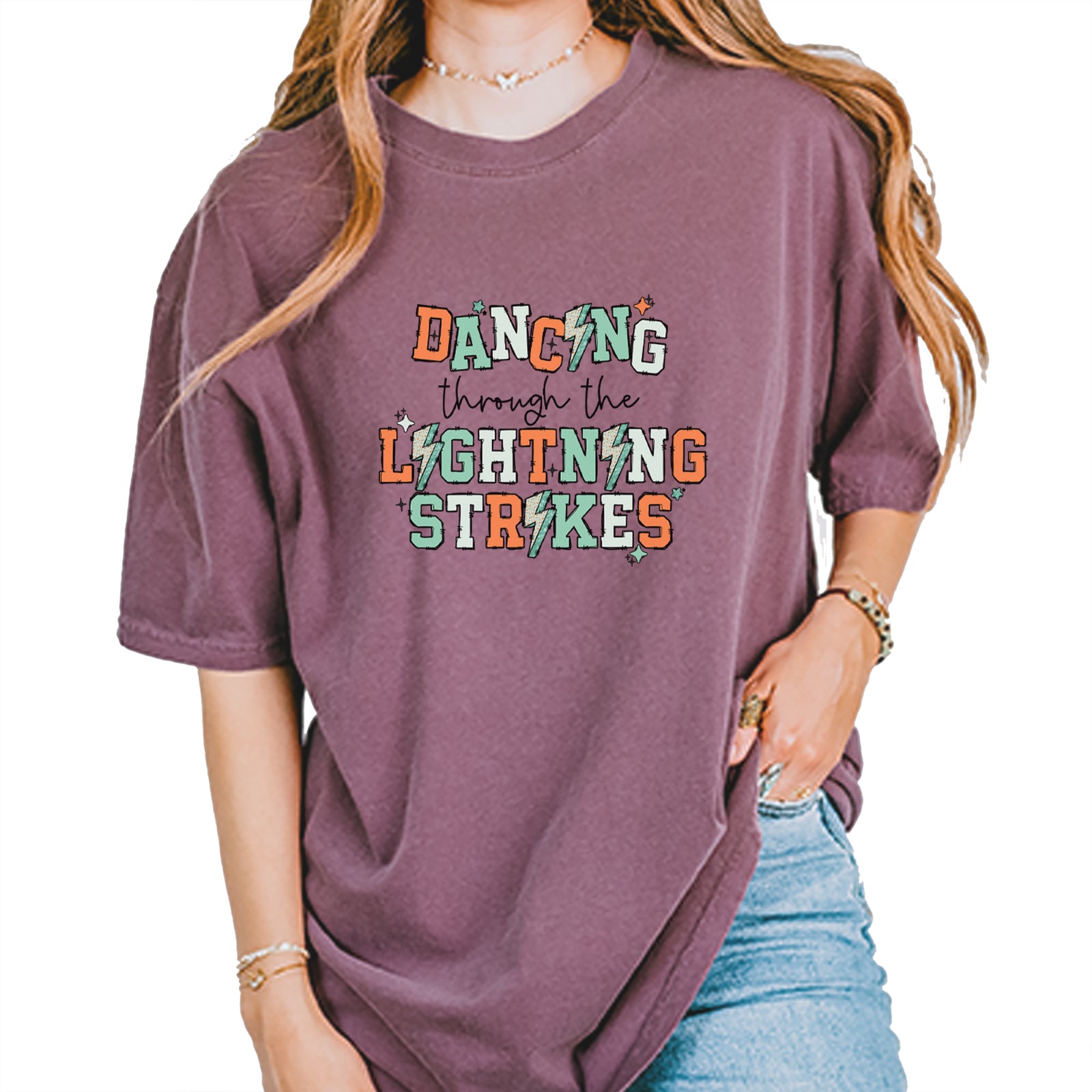 Dancing Through The Lightning Strikes Vintage Soft Unisex T-shirt Ivory