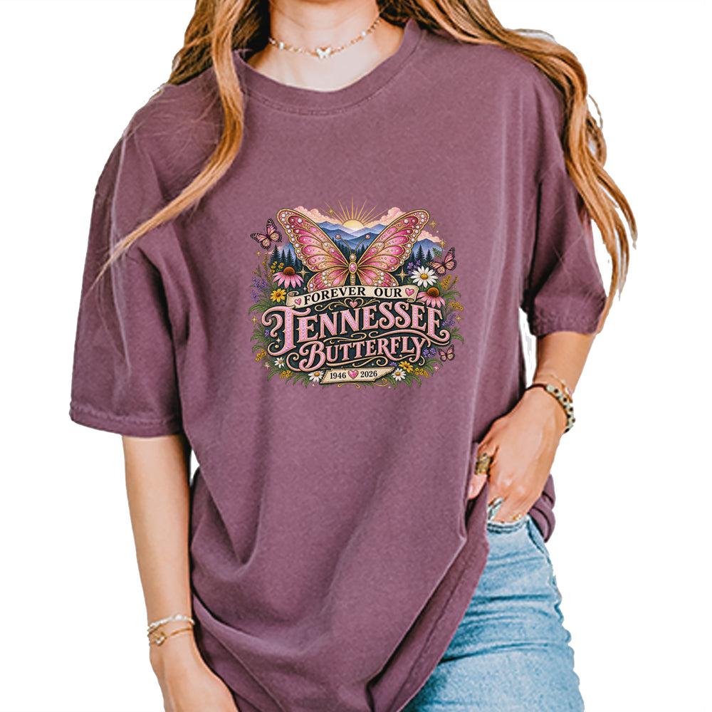 Forever Our Tennessee Butterfly Dolly Vintage Soft Unisex T-shirt Berry