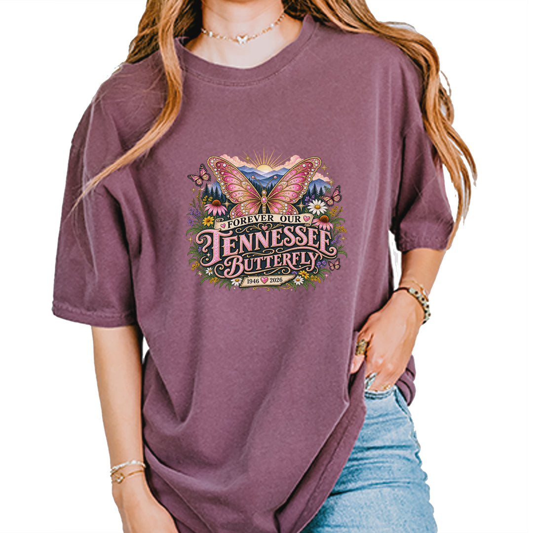 Forever Our Tennessee Butterfly Dolly Vintage Soft Unisex T-shirt Berry