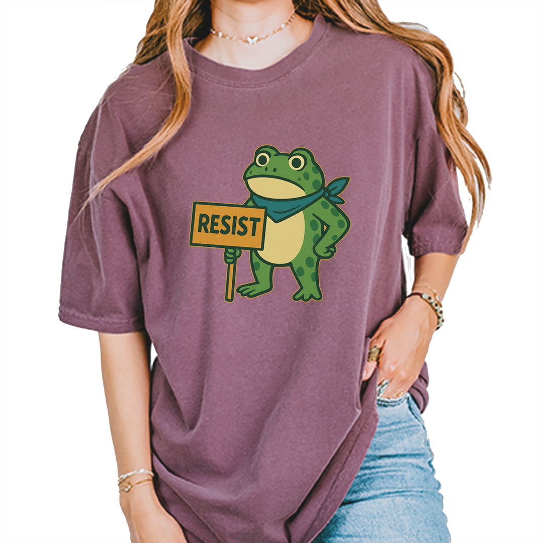Sign Resist Meme Frog Protest Vintage Soft Unisex T-shirt Berry