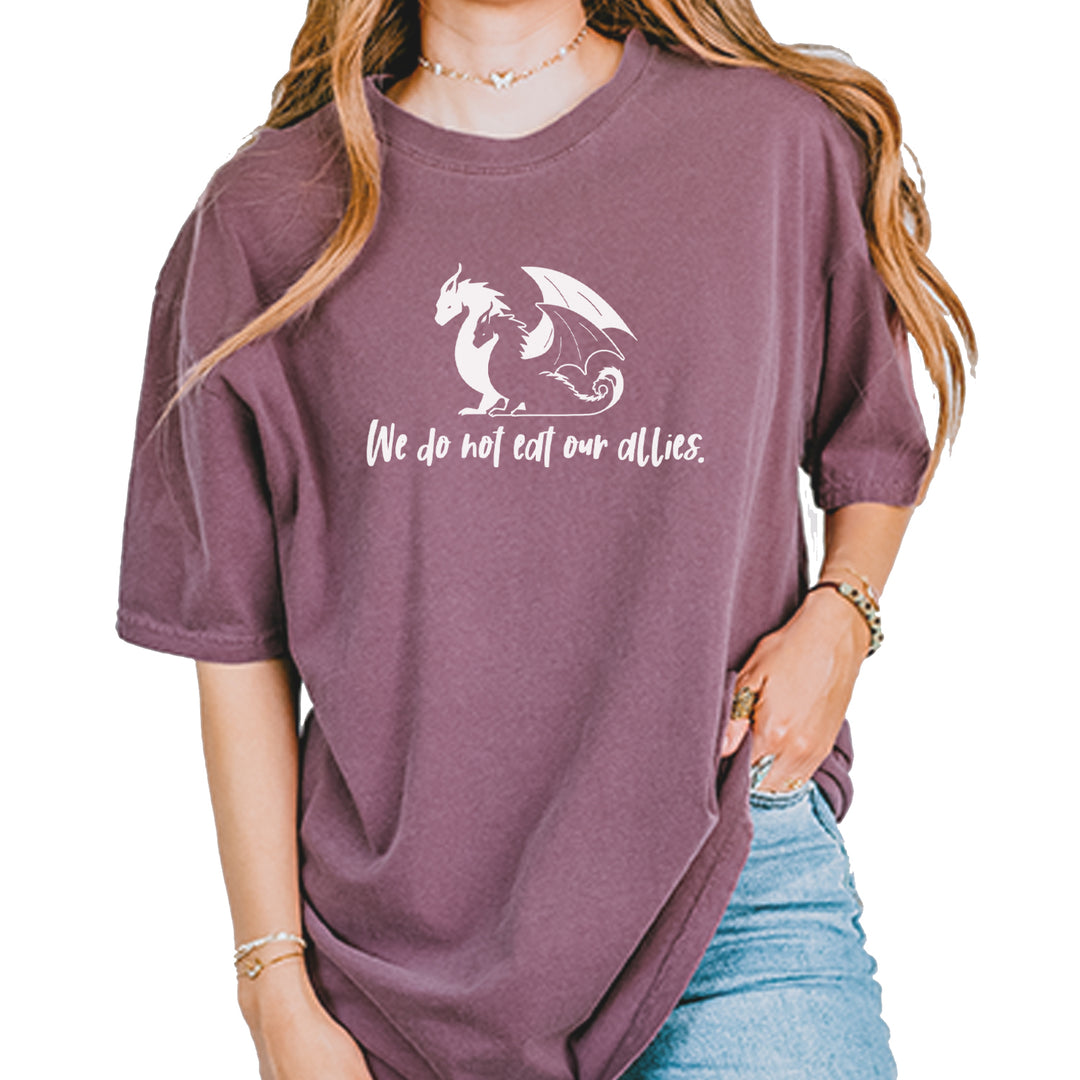 We Do Not Eat Our Allies Fourth Wing Basgiath Vintage Soft Unisex T-shirt Berry