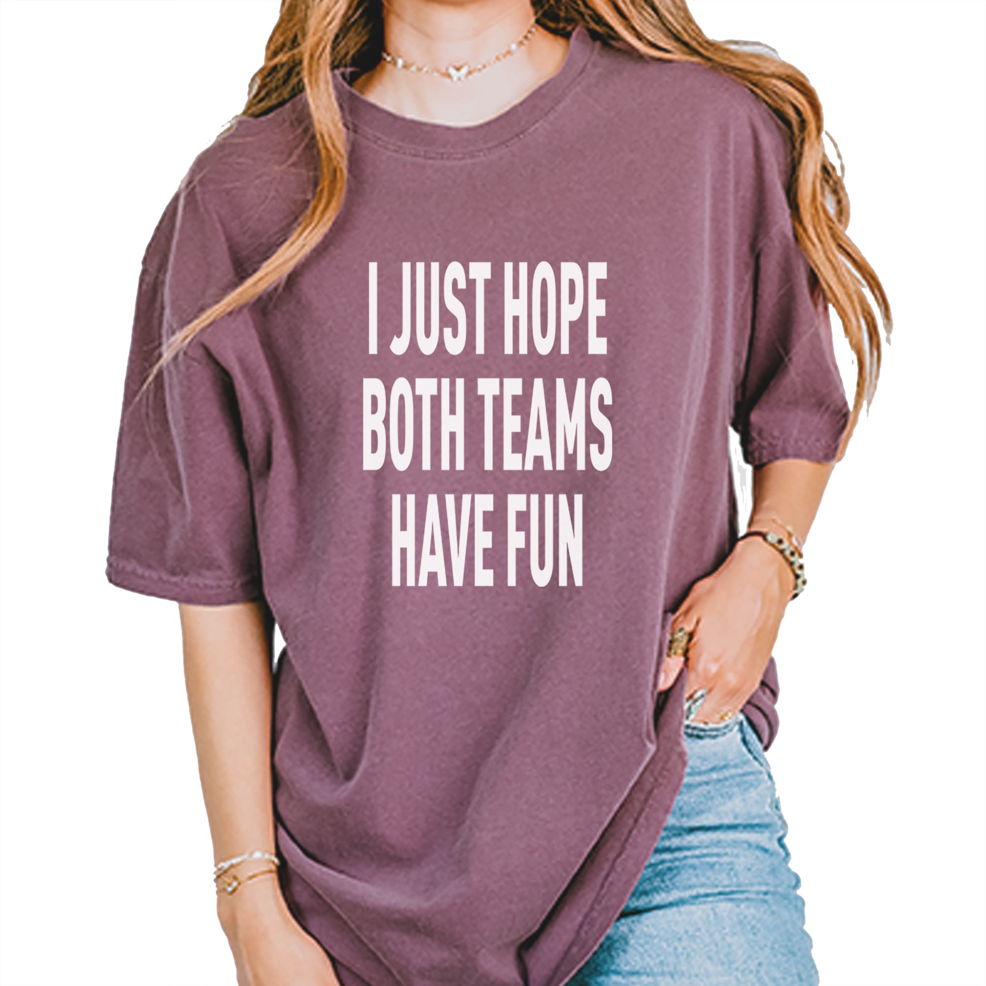 I Just Hope Both Teams Have Fun Sports Vintage Soft Unisex T-shirt Berry