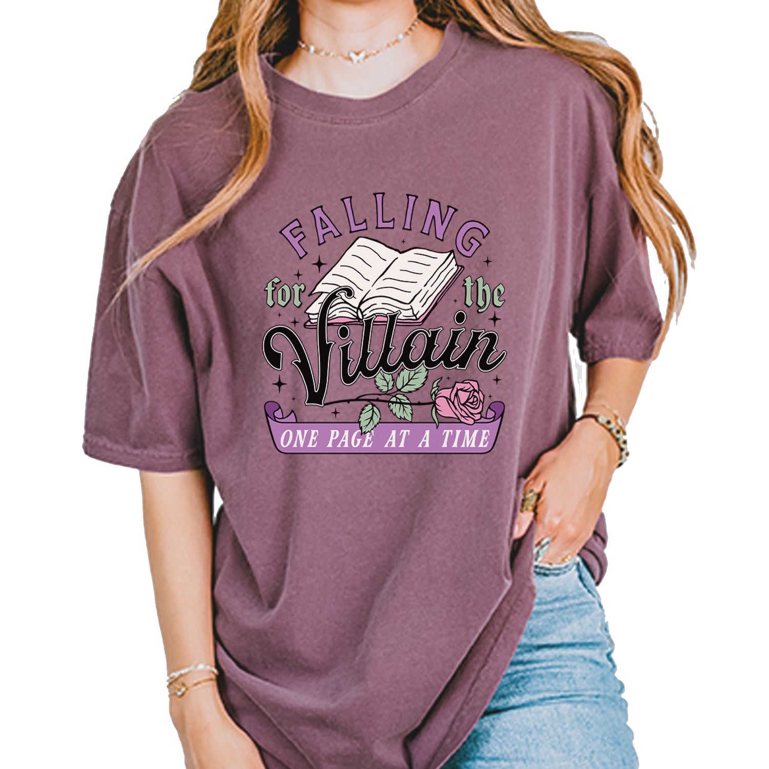 Falling For The Villain One Page At A Time Vintage Soft Unisex T-shirt Berry