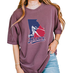 Atlanta Georgia Batter Up Vintage Soft Unisex T-shirt Berry